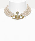 Vivienne Westwood Dreireihiger Perlen-Choker mit Basrelief 