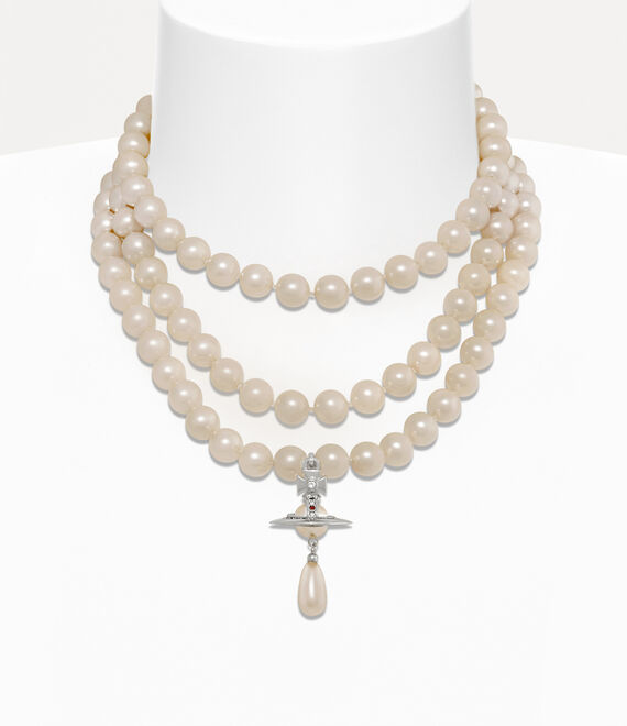 Vivienne Westwood Three Row Pearl Drop Choker
