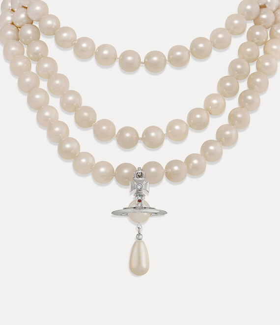 Vivienne Westwood Three Row Pearl Drop Choker