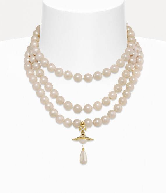 Vivienne Westwood Three Row Pearl Drop Choker