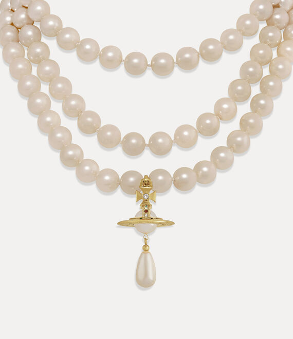 Vivienne Westwood Three Row Pearl Drop Choker