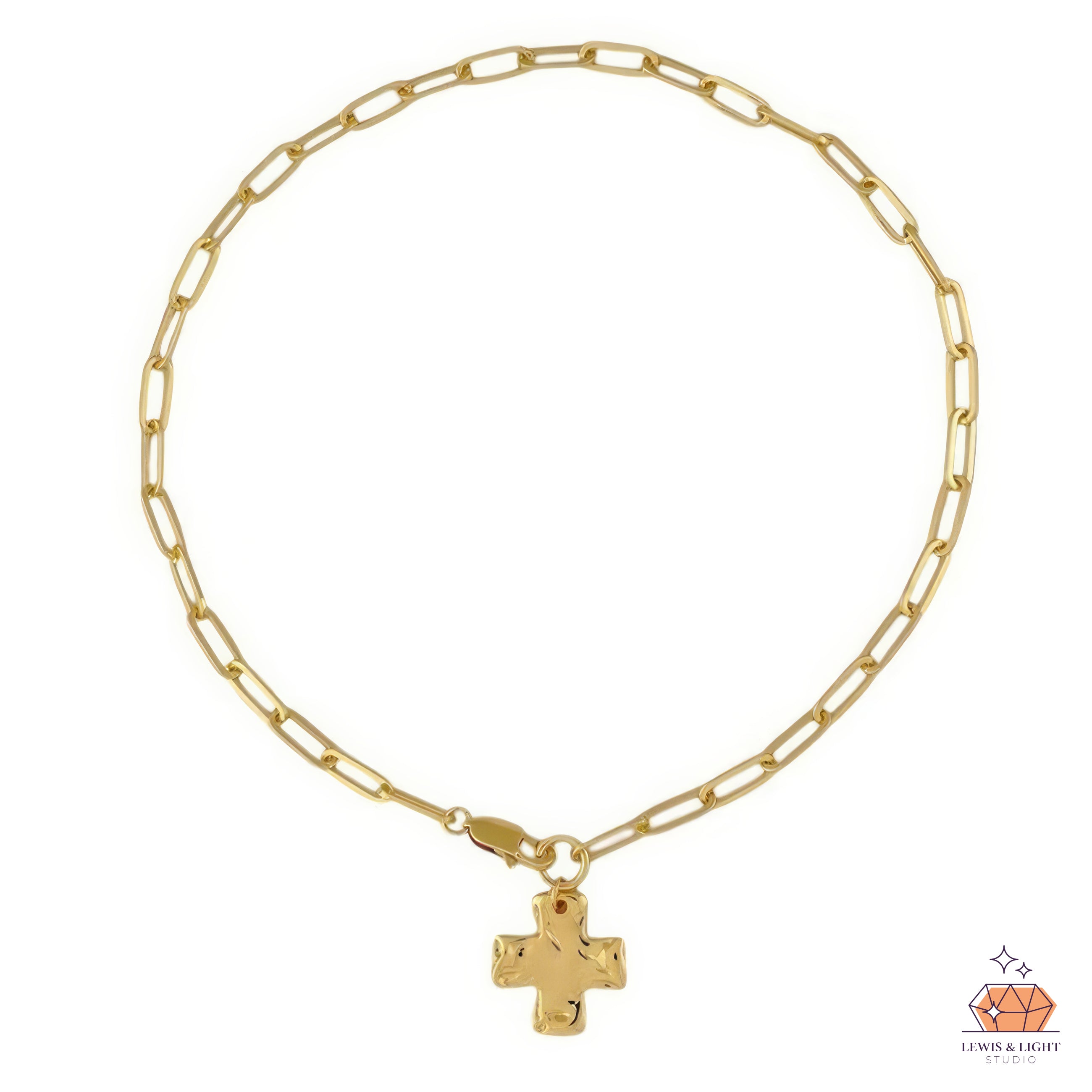 Dented Cross Paperclip Chain