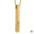 Personalize Vertical Bar Necklace - Gold