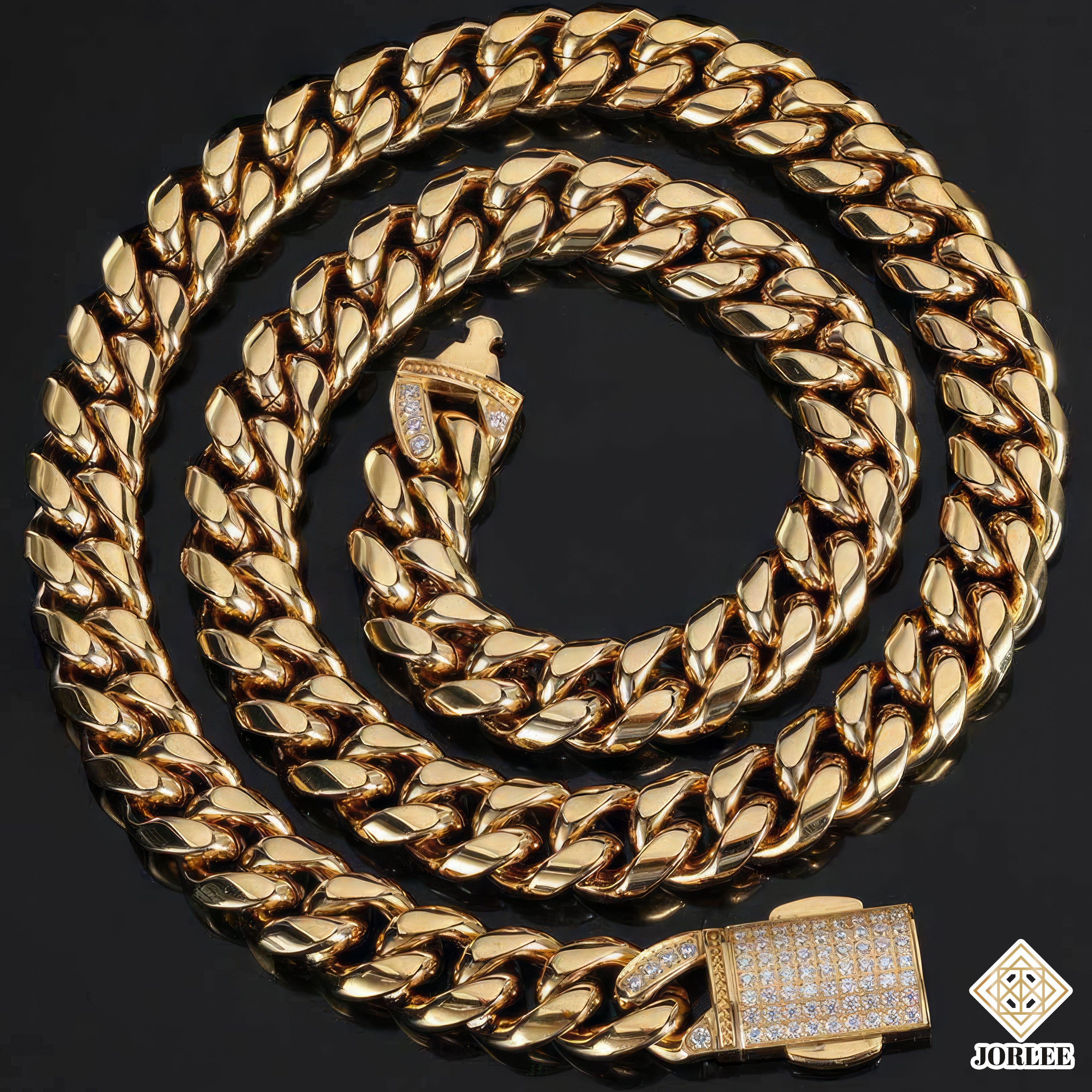 12mm Miami Cuban Link Chain – Gold Plated Mens Necklace, Hip Hop Jewelry, Thick Curb Chain Bling