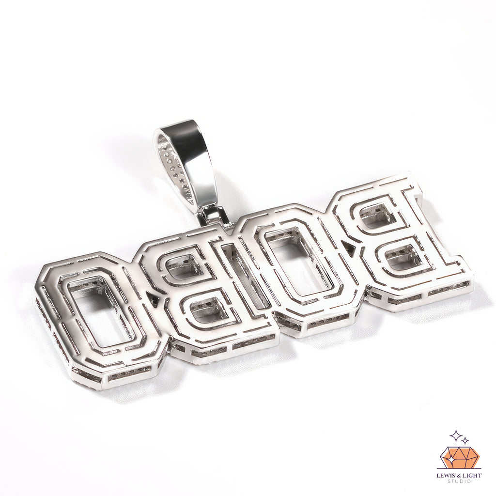 Collar con colgante con nombre JAS helado: cadena personalizada de hip hop urbano y gruesa