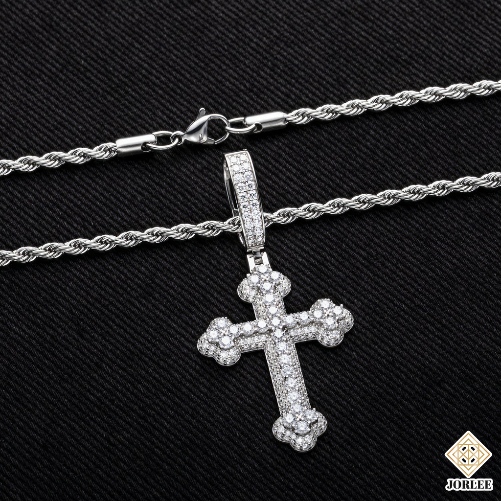 HipHop Style Cross Sparkling Bling Necklace