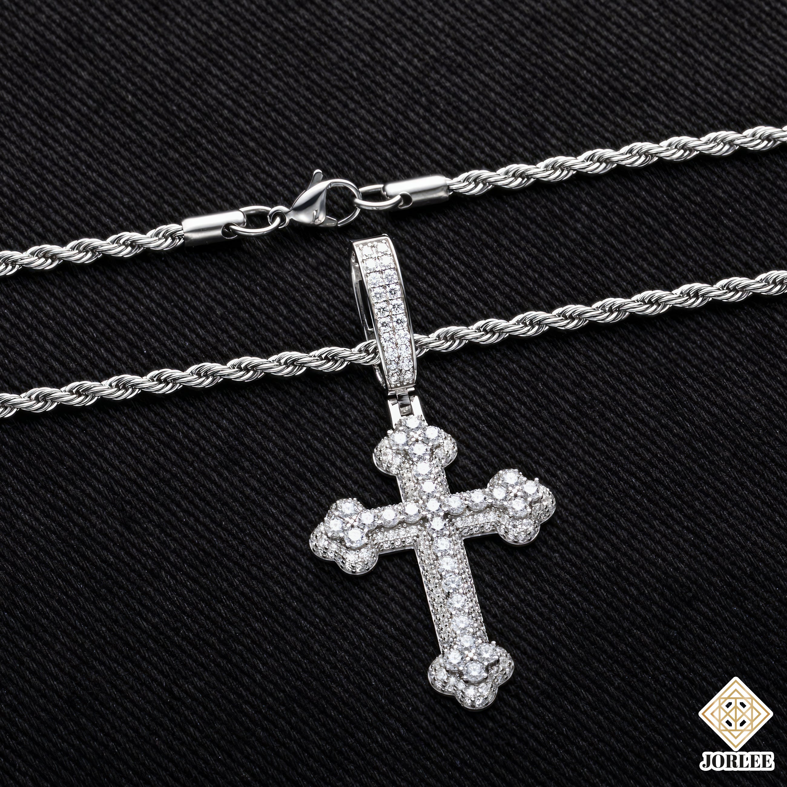 HipHop Style Cross Sparkling Bling Necklace
