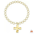Chunky Hammered Cross Circular Chain