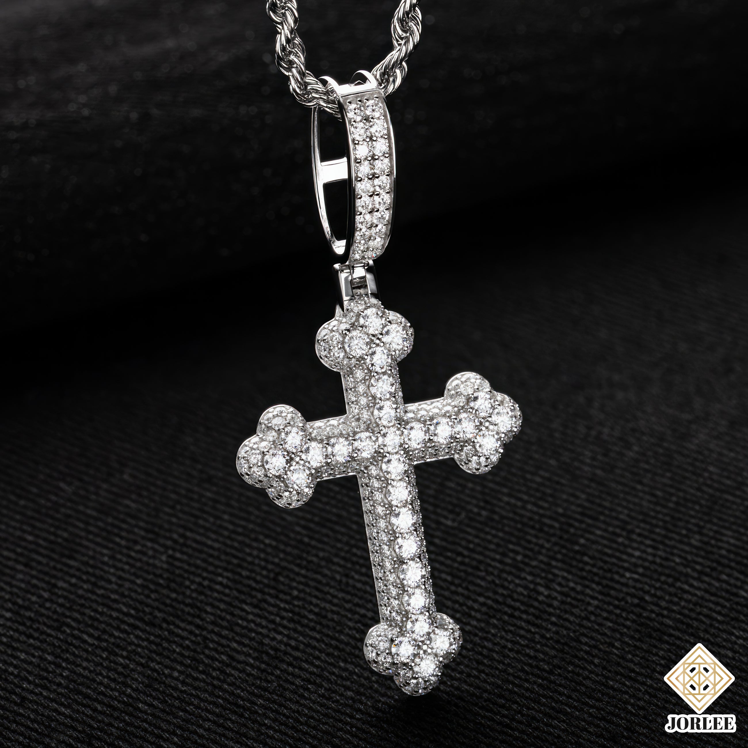 HipHop Style Cross Sparkling Bling Necklace